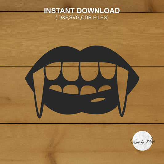 Spooky Vampire in svg, Halloween Door Hanger svg, Fangs lips in svg,  Halloween Laser Cut Files, Halloween dxf,  cnc plasma, laser cut file
