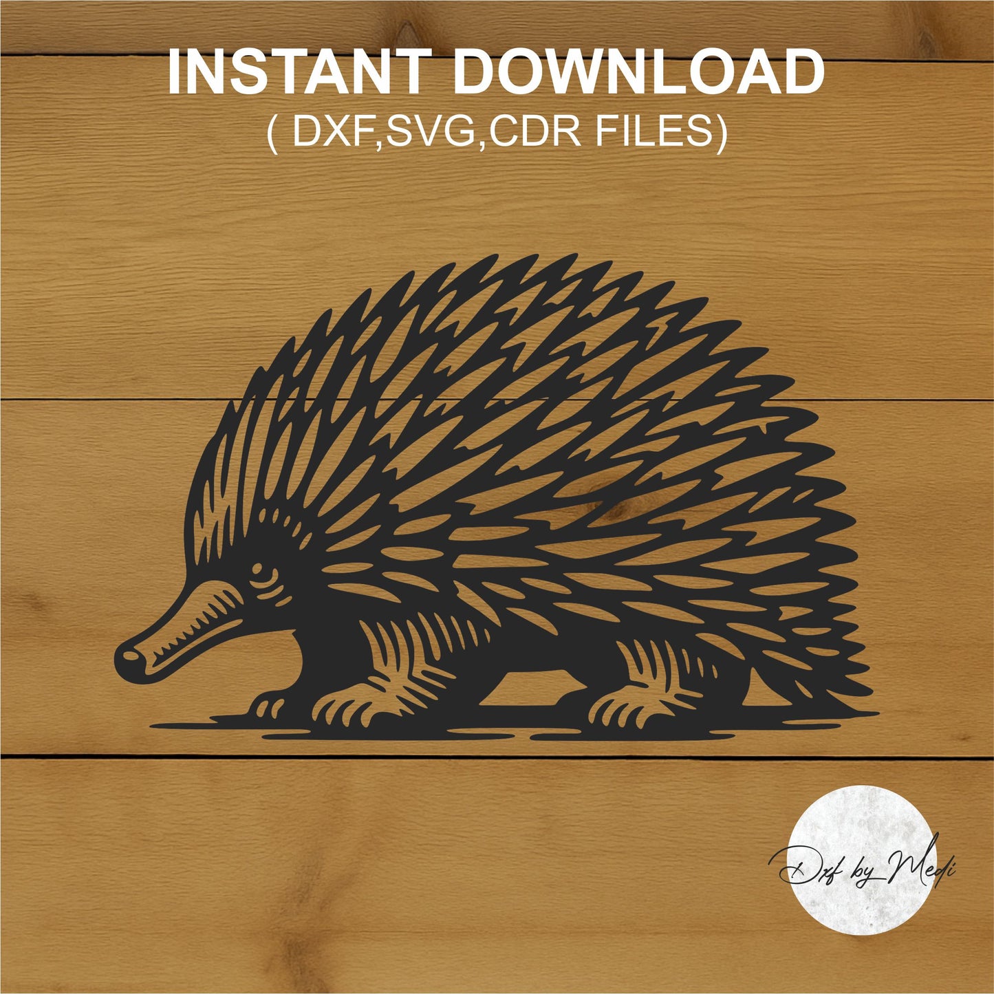 Echidna Laser Cut Design – Australian Wildlife SVG DXF CDR Digital File