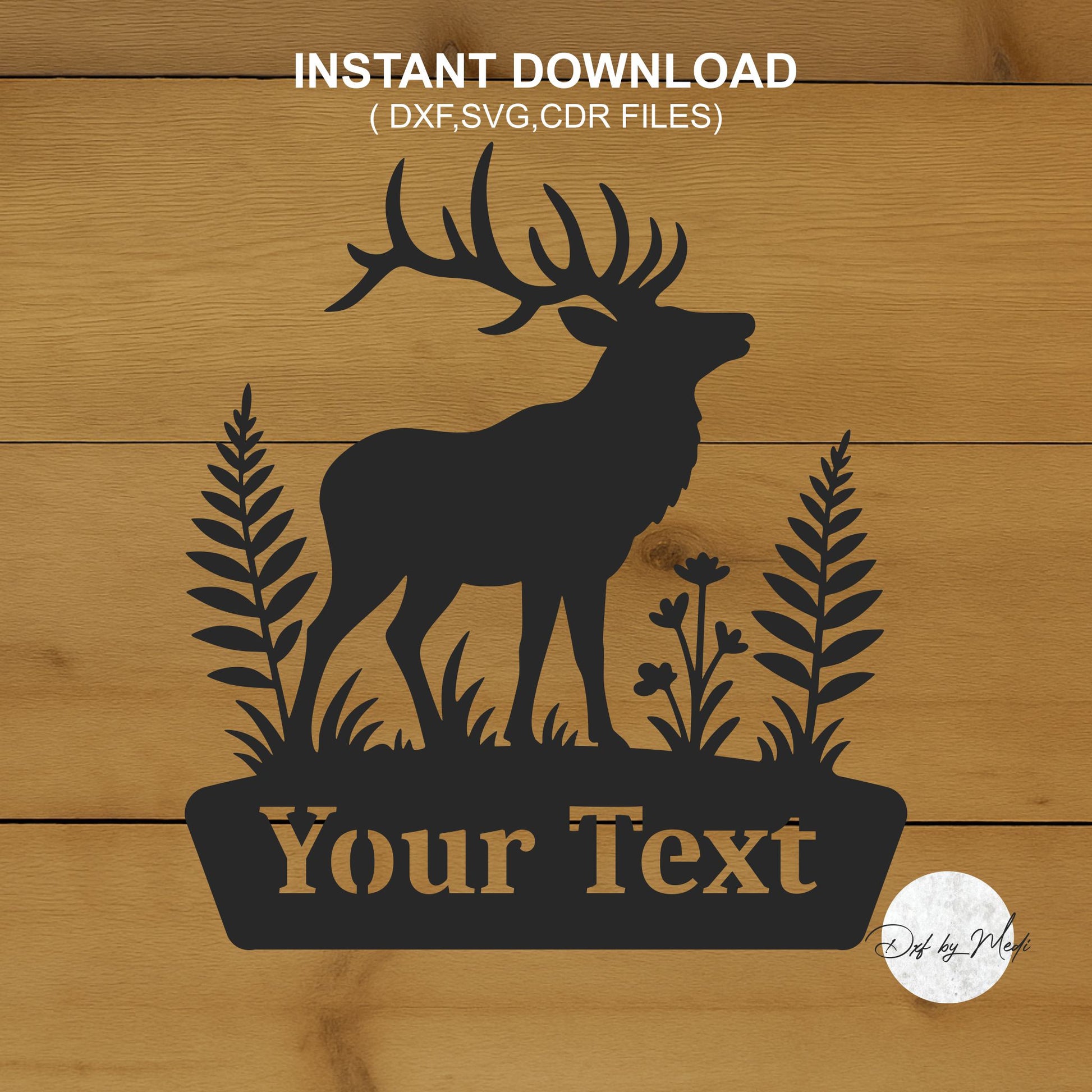 Custom Elk Sign Wildlife Lodge Wall Art - Laser Cut Files  SVG, DXF, CDR