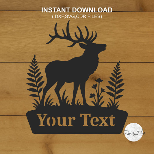Custom Elk Sign Wildlife Lodge Wall Art - Laser Cut Files  SVG, DXF, CDR