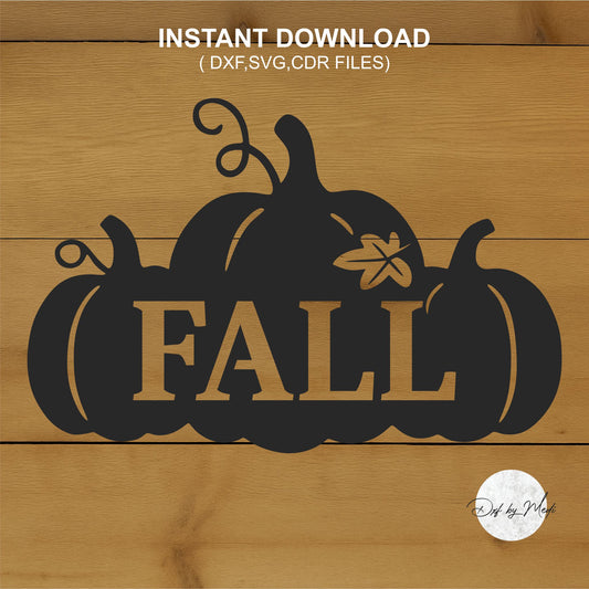 Fall Pumpkins Sign | Autumn Harvest Wall Art | DXF, SVG, CDR Files