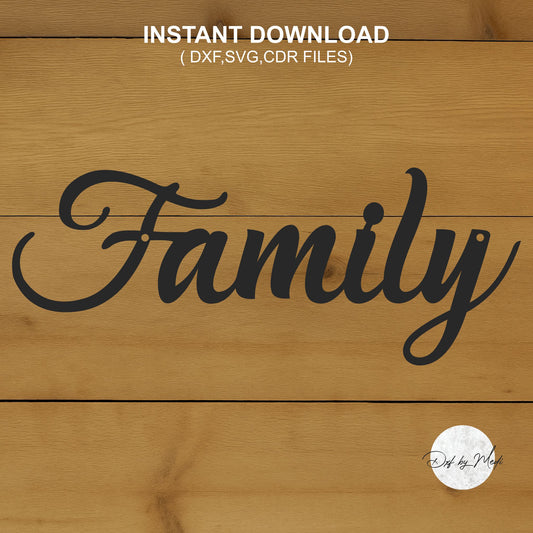 Family wall sign - DXF SVG files for Plasma Cnc Laser Waterjet Ready to cut clipart file
