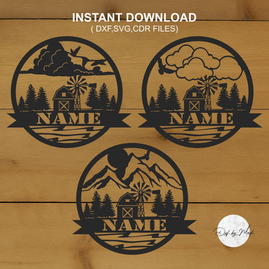 Personalized farm Outdoor Monogram pack - DXF SVG File for Cnc plasma laser Cutting