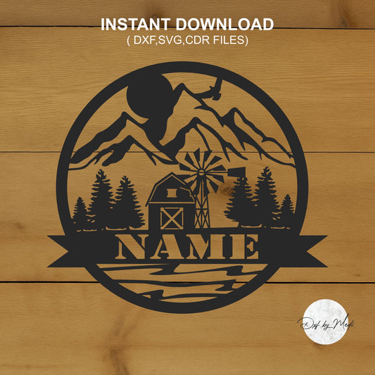Personalized farm Outdoor Monogram - DXF SVG File for Cnc plasma laser Cutting - ready to cut