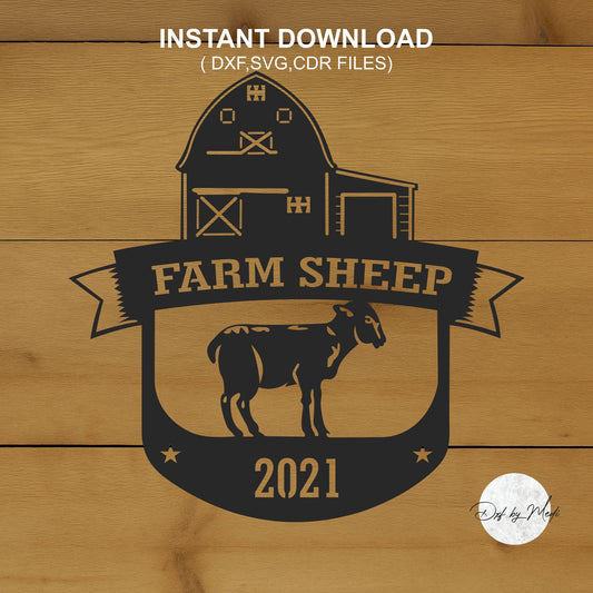 Farm Sheep - DXF SVG files for Plasma Cnc Laser Waterjet Ready to cut clipart file