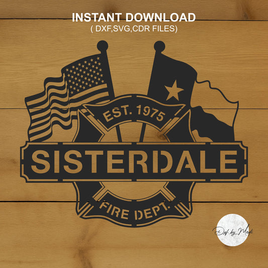 Sisterdale Volunteer Fire Department Logo DXF/SVG Files Ready to cut for Plasma Cnc Laser