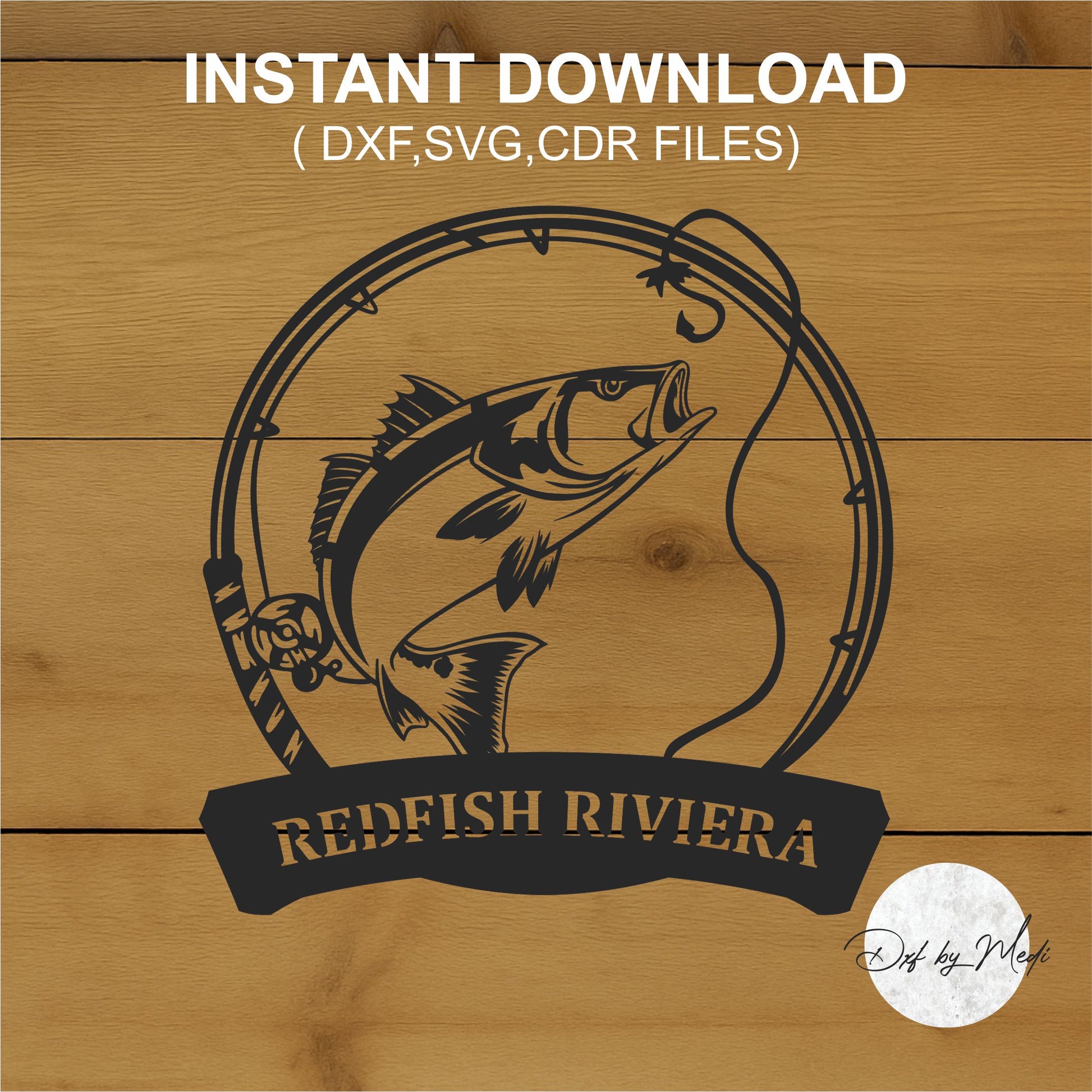 Personalized Fishing Sign – SVG DXF CDR Laser Cut File