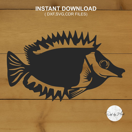 foxface rabbit fish sign DXF & SVG Files | Ready-to-Cut