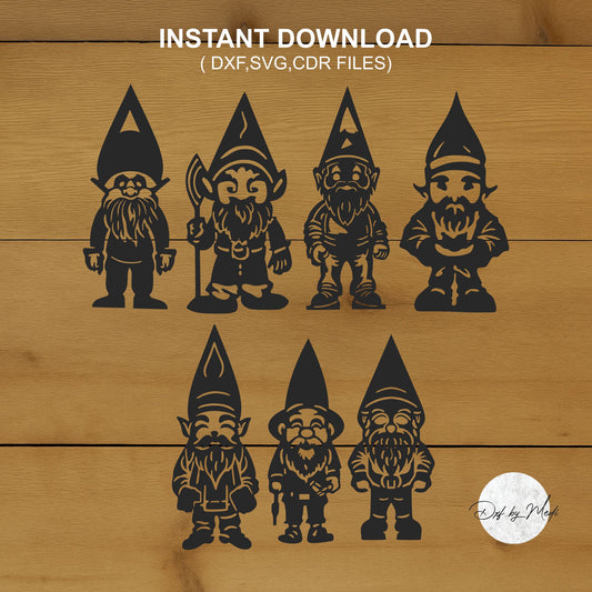 Gnome Pack DXF & SVG Files - Ideal for CNC, Laser Cutting, and Waterjet - ready to cut