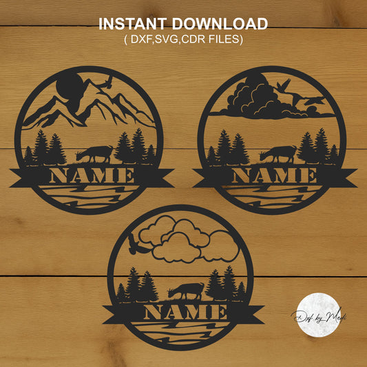 Goat Outdoor Monogram pack - DXF SVG File for Cnc plasma laser Cutting - Coastal Decor & DIY Projects