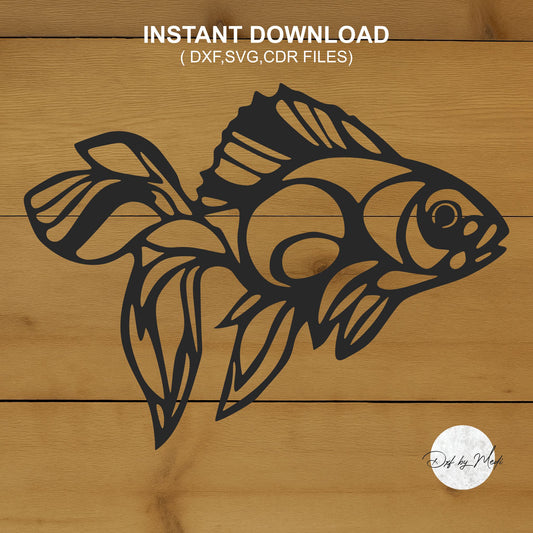 Goldfish clipart - DXF SVG files for Plasma Cnc Laser Waterjet Ready to cut clipart file