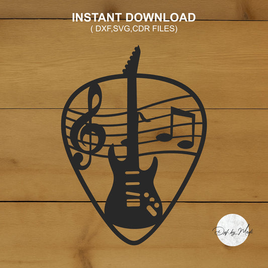 Guitar Song wall Sign- DXF SVG files for Plasma Cnc Laser Waterjet Ready to cut clipart file
