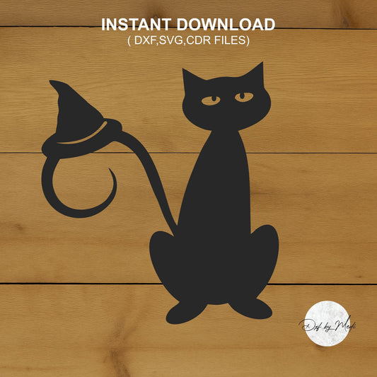 Cute Cat in svg, Halloween Door Hanger svg, Spooky decor sign svg,  Halloween Laser Cut Files, Halloween dxf,  cnc plasma, laser cut file