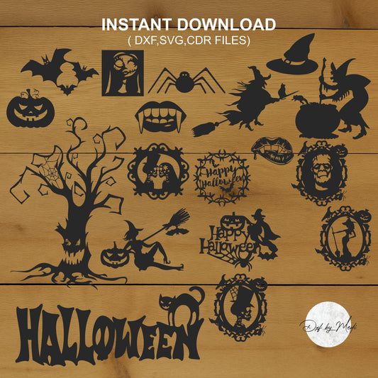 Halloween HQ SVG Pack, Spooky SVG laser cut file, Halloween Gift Idea svg, Fall svg Bundle, Pumpkin svg, Halloween Clipart, dxf,  cnc plasma
