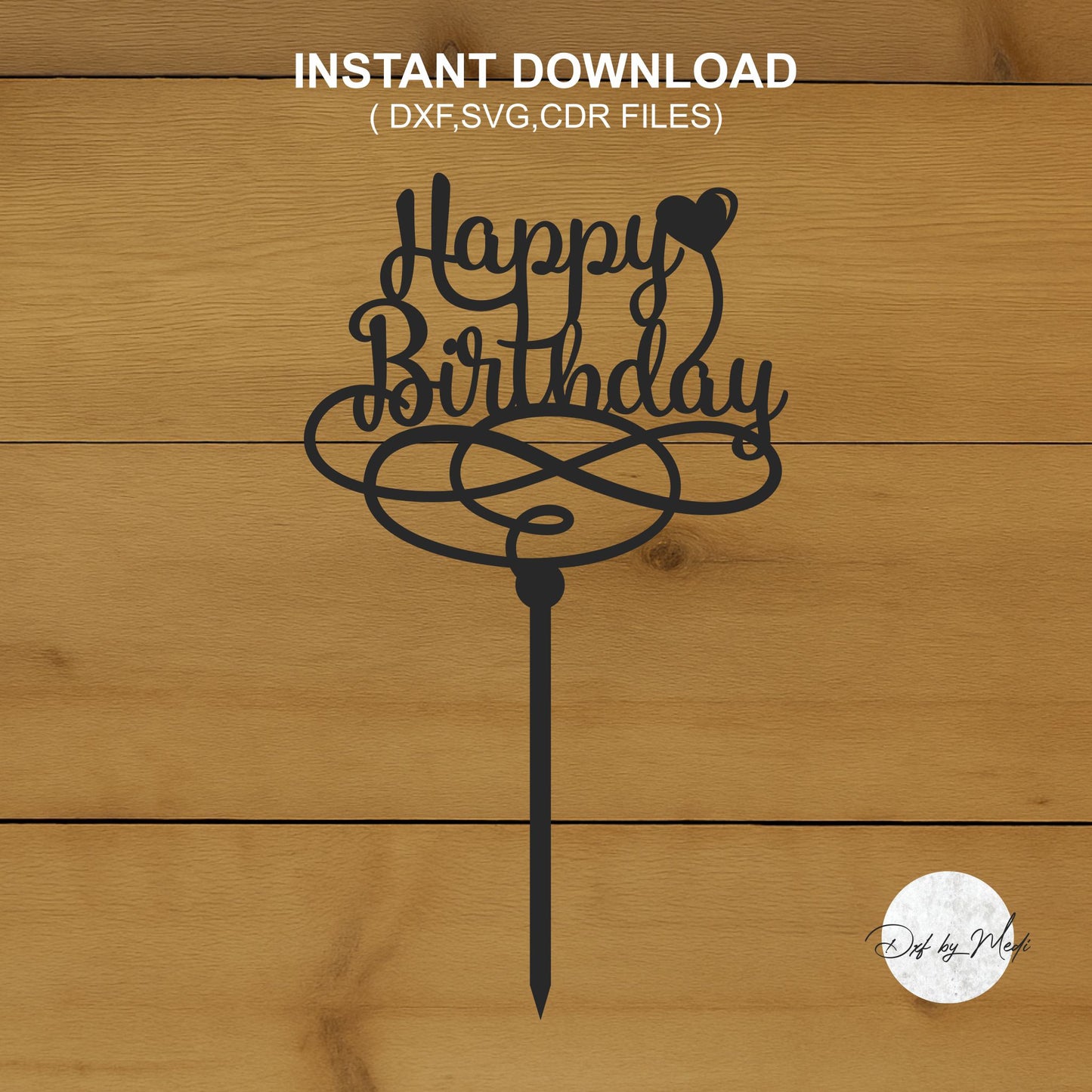 Happy birthday stake- DXF SVG files for Plasma Cnc Laser Waterjet Ready to cut clipart file