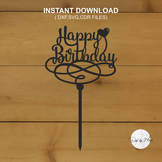 Happy birthday stake- DXF SVG files for Plasma Cnc Laser Waterjet Ready to cut clipart file