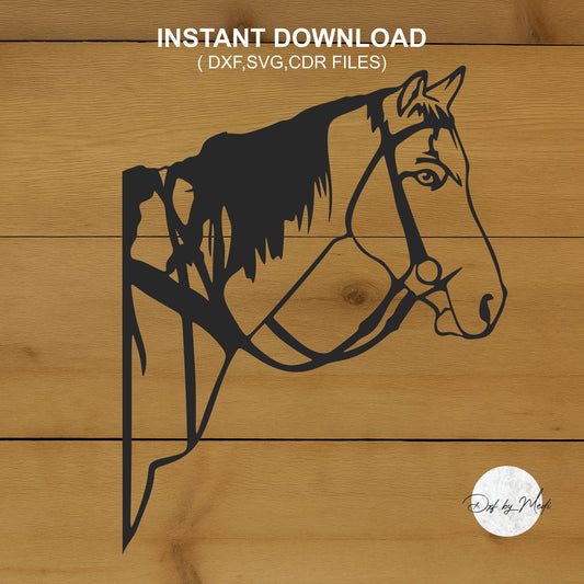 Horse Design | DXF SVG Files for CNC & Laser Cutting | Rustic Outdoor Decor | Instant Download