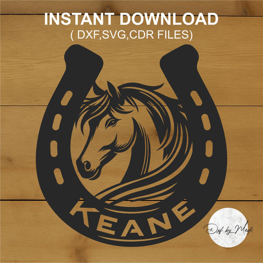 Horseshoe with horse head design 