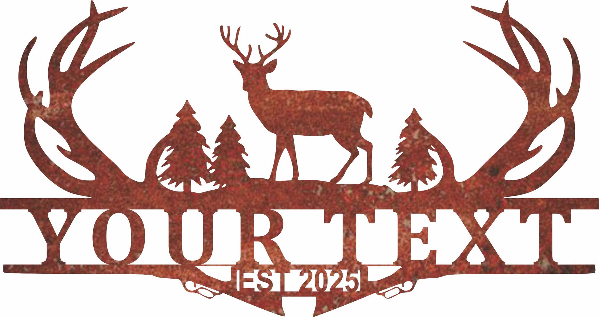 Hunting Deer Monogram Sign DXF SVG CDR
