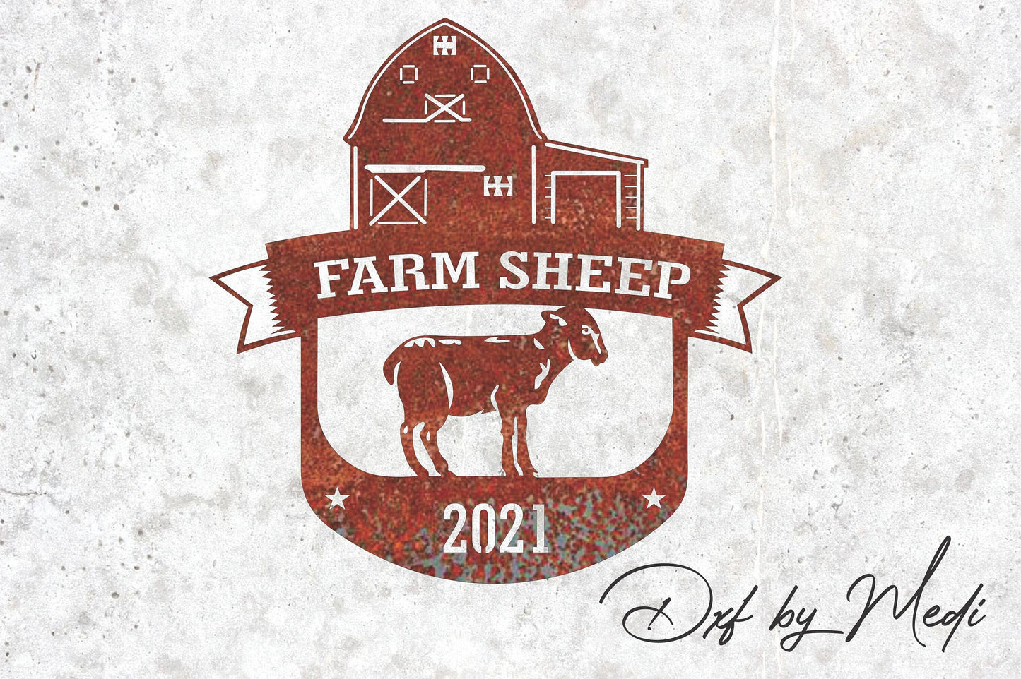 Farm Sheep - DXF SVG files for Plasma Cnc Laser Waterjet Ready to cut clipart file