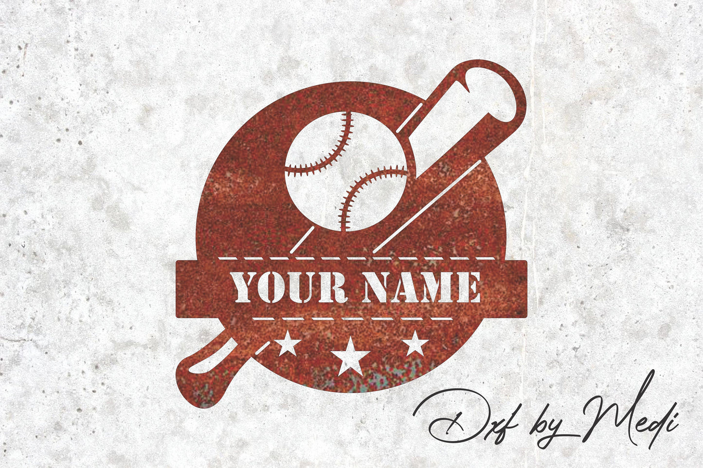 Baseball custom name monogram - DXF SVG files for Plasma Cnc Laser Waterjet Ready to cut clipart file