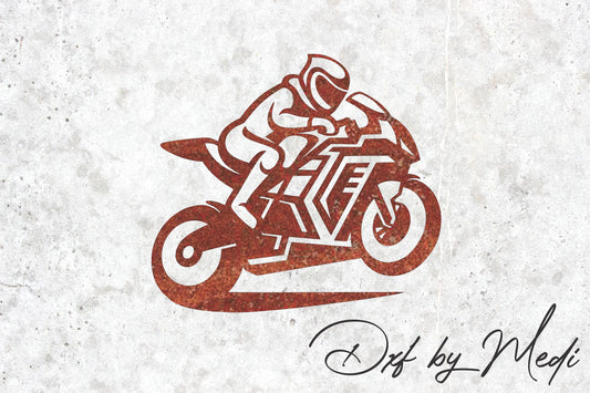 Biker race motorcycle - DXF SVG files for Plasma Cnc Laser Waterjet Ready to cut clipart file