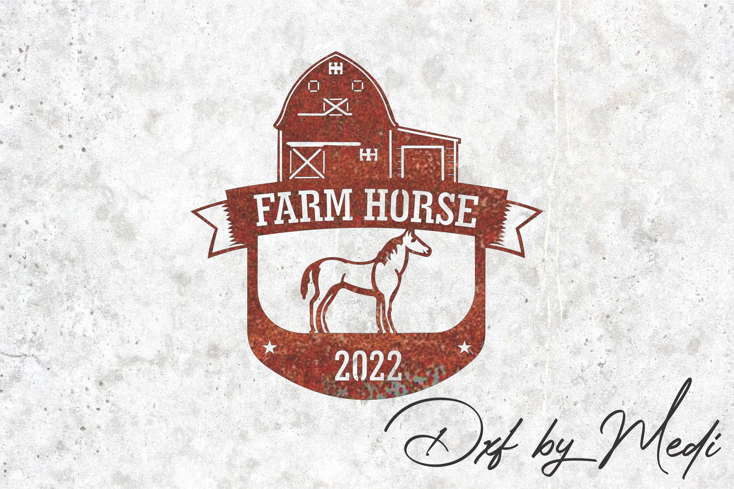 Farm Horse - DXF SVG files for Plasma Cnc Laser Waterjet Ready to cut clipart file