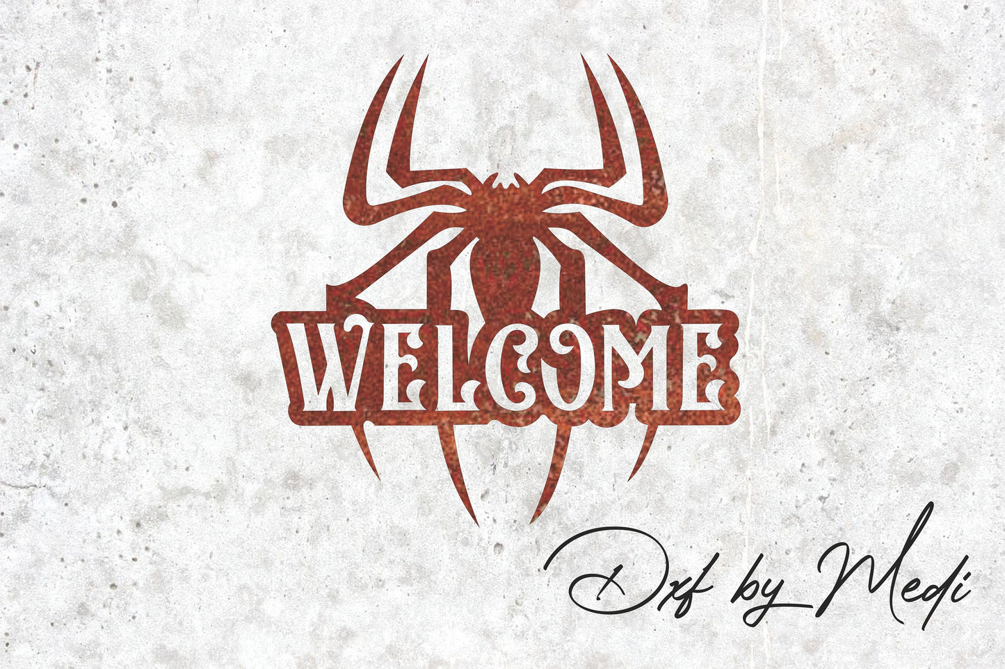 Welcome Spider Halloween- DXF SVG files for Plasma Cnc Laser Waterjet Ready to cut clipart file