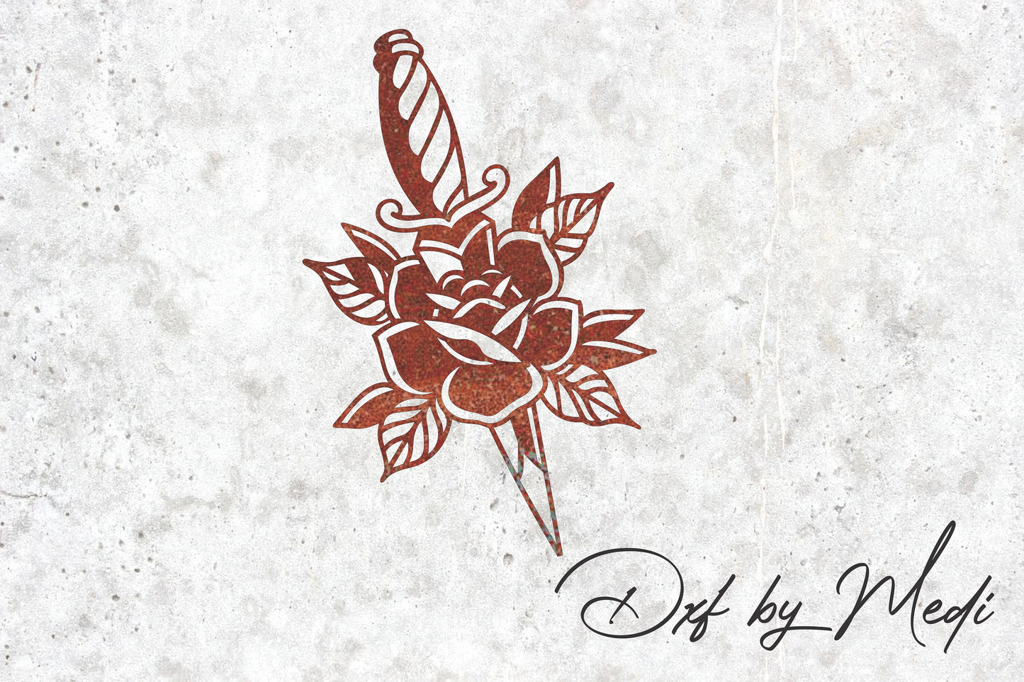 Blade Sword Rose - DXF SVG files for Plasma Cnc Laser Waterjet Ready to cut clipart file