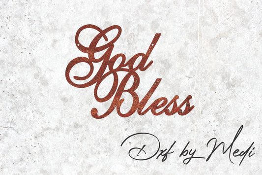 God Bless Wall Art DXF Cut File for Laser and Plasma Cnc Cutting - DXF SVG files Ready to cut