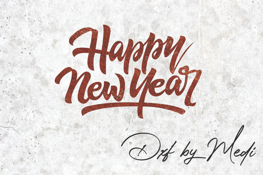 Happy new year wall sign - DXF SVG files for Plasma Cnc Laser Waterjet Ready to cut clipart file