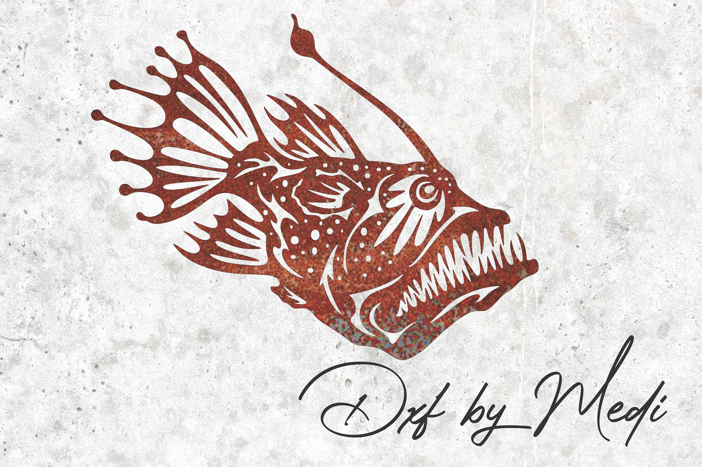 Angler Fish DXF SVG File for CNC Plasma, Laser cut , Waterjet Cutting Ready to cut clipart file