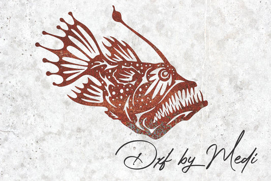 Angler Fish DXF SVG File for CNC Plasma, Laser cut , Waterjet Cutting Ready to cut clipart file