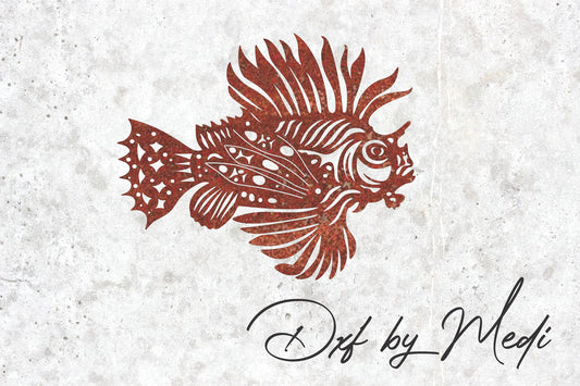 Lion Fish DXF File for Laser and Plasma Cnc Cutting - DXF SVG files Ready to cut