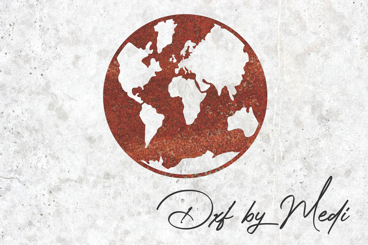 World Earth Map Wall Art | DXF SVG File for CNC Plasma, Laser, and Waterjet Cutting