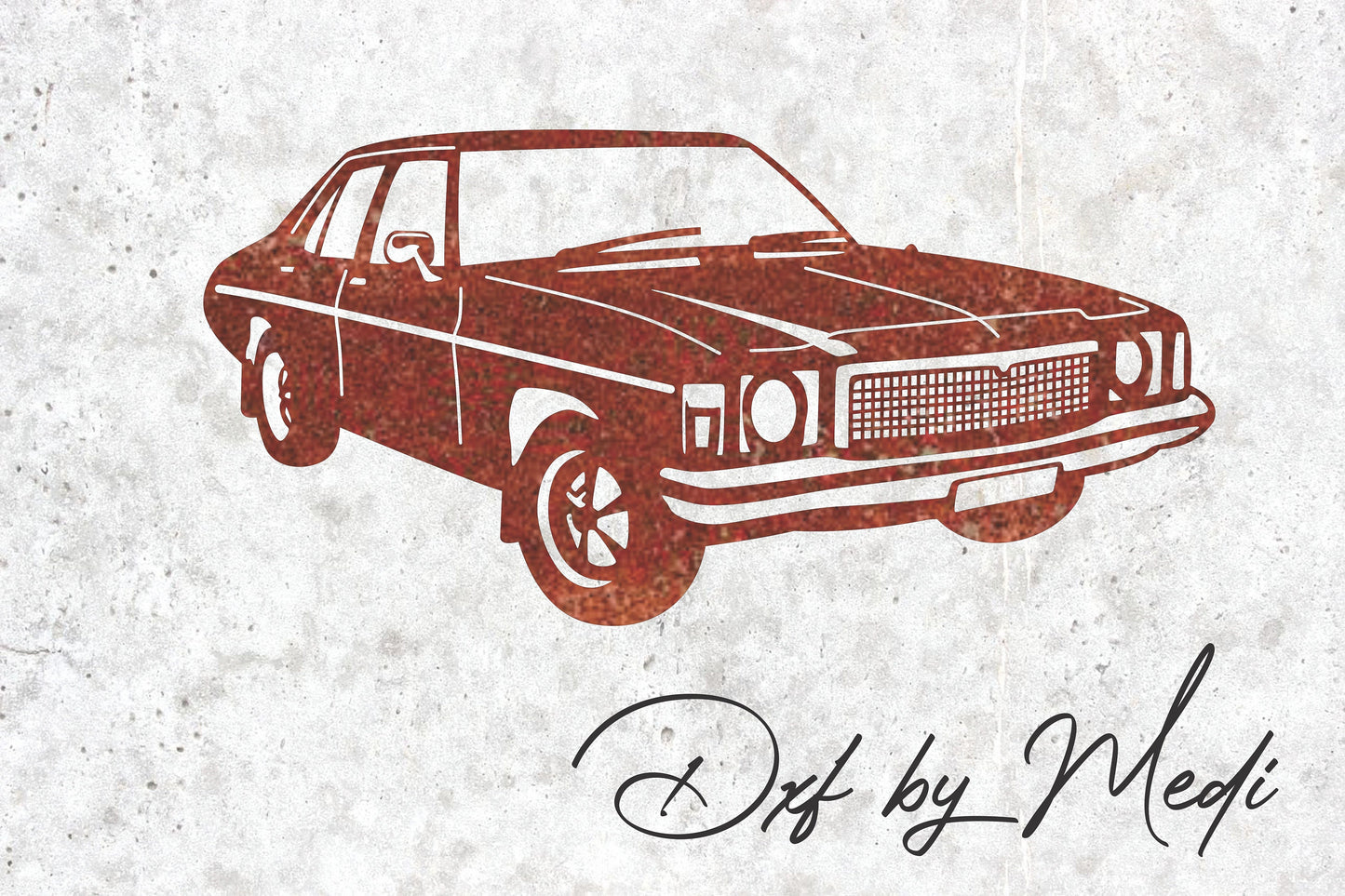 Classic old Car Clipart DXF SVG File for CNC Plasma, Laser, and Waterjet Cutting - retro car