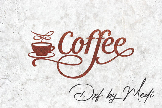 Coffee Cup Sign DXF Cut File for Laser and Plasma Cnc Cutting - DXF SVG files Ready to cut