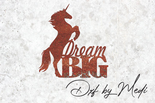 Dream Big Horse Sign DXF Cut File for Laser and Plasma Cnc Cutting - DXF SVG files Ready to cut