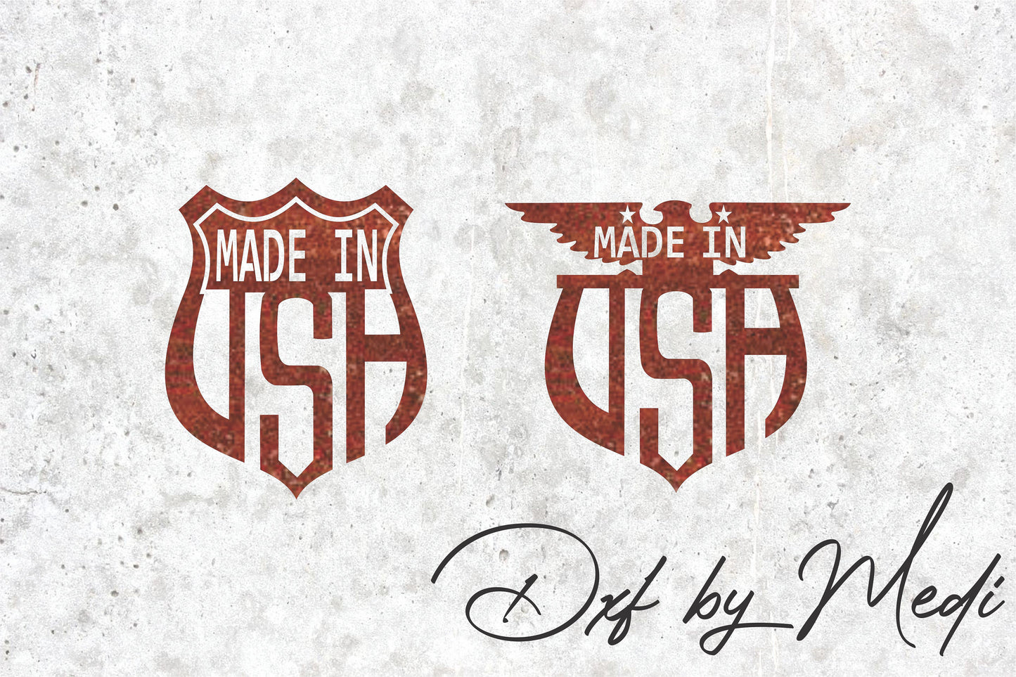 Set of Two Made in USA Signs Dxf Svg Files for CNC Cutting - DIY Decor ready to cut for plasma and waterjet