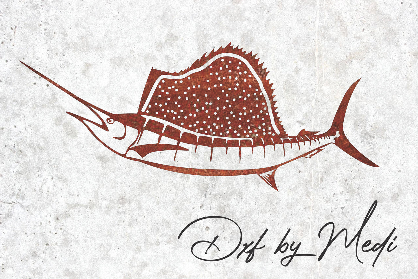 Marlin Fish DXF SVG File - Realistic Design for CNC Cutting - Laser, Plasma, Waterjet