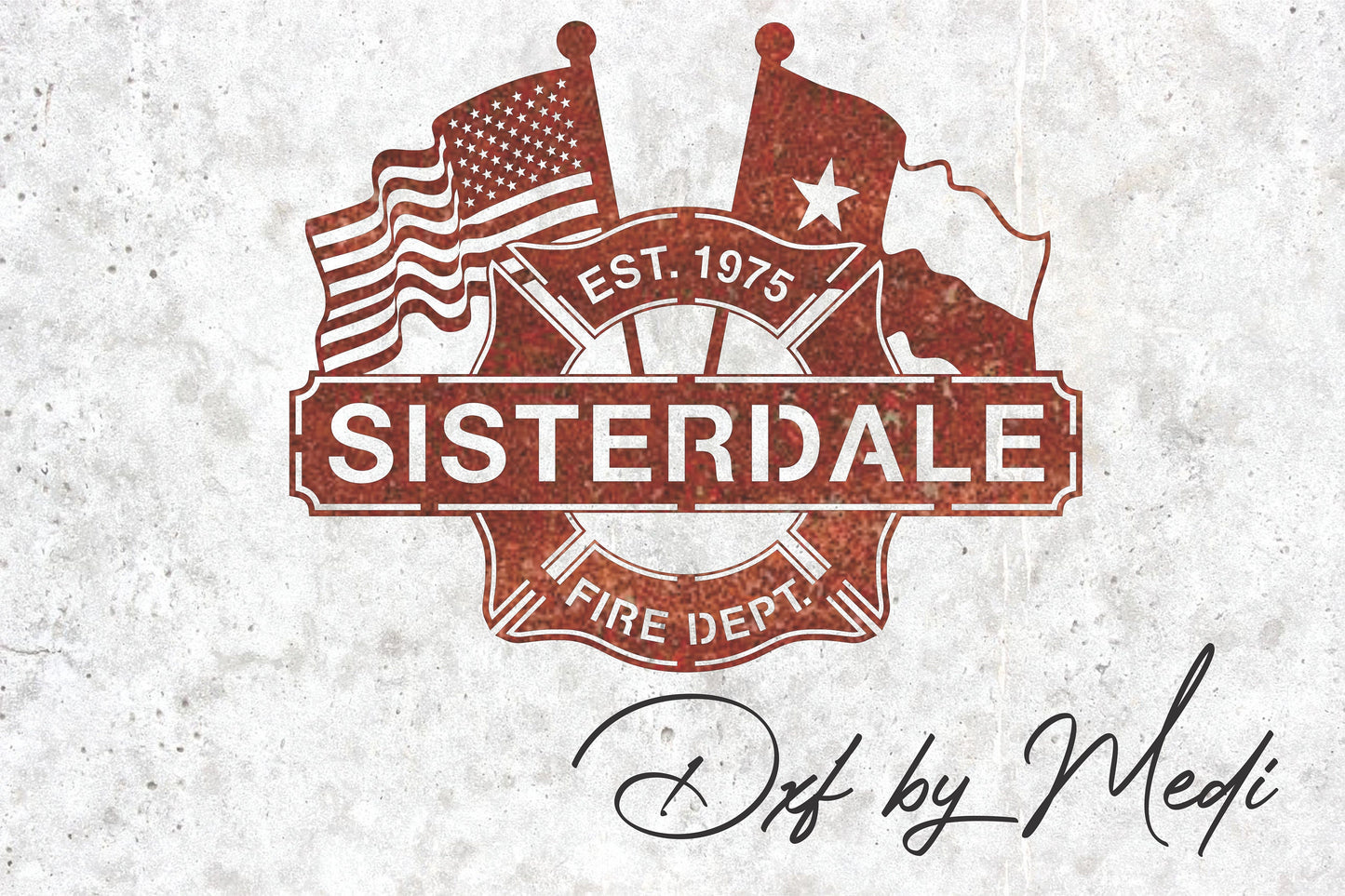 Sisterdale Volunteer Fire Department Logo DXF/SVG Files Ready to cut for Plasma Cnc Laser