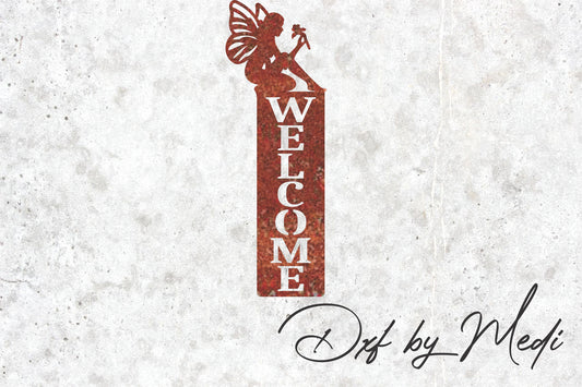 fairy Welcome sign - DXF SVG files for Plasma Cnc Laser Waterjet Ready to cut clipart file