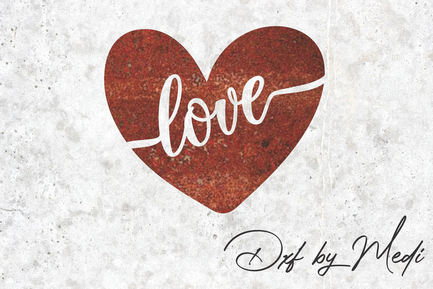 Love Heart DXF SVG File for Cnc plasma laser Cutting - Romantic Decor & DIY Projects - ready to cut