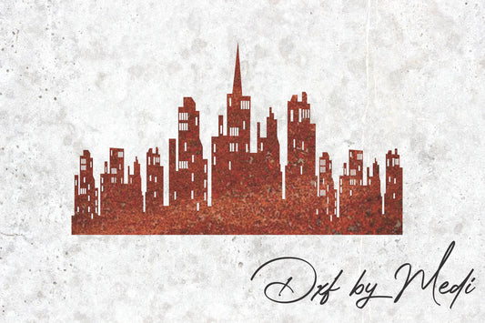 Cityscape City Building Skyline Dxf Svg File for CNC plasma Laser cut - ready to cut files - Urban Decor & DIY Projects