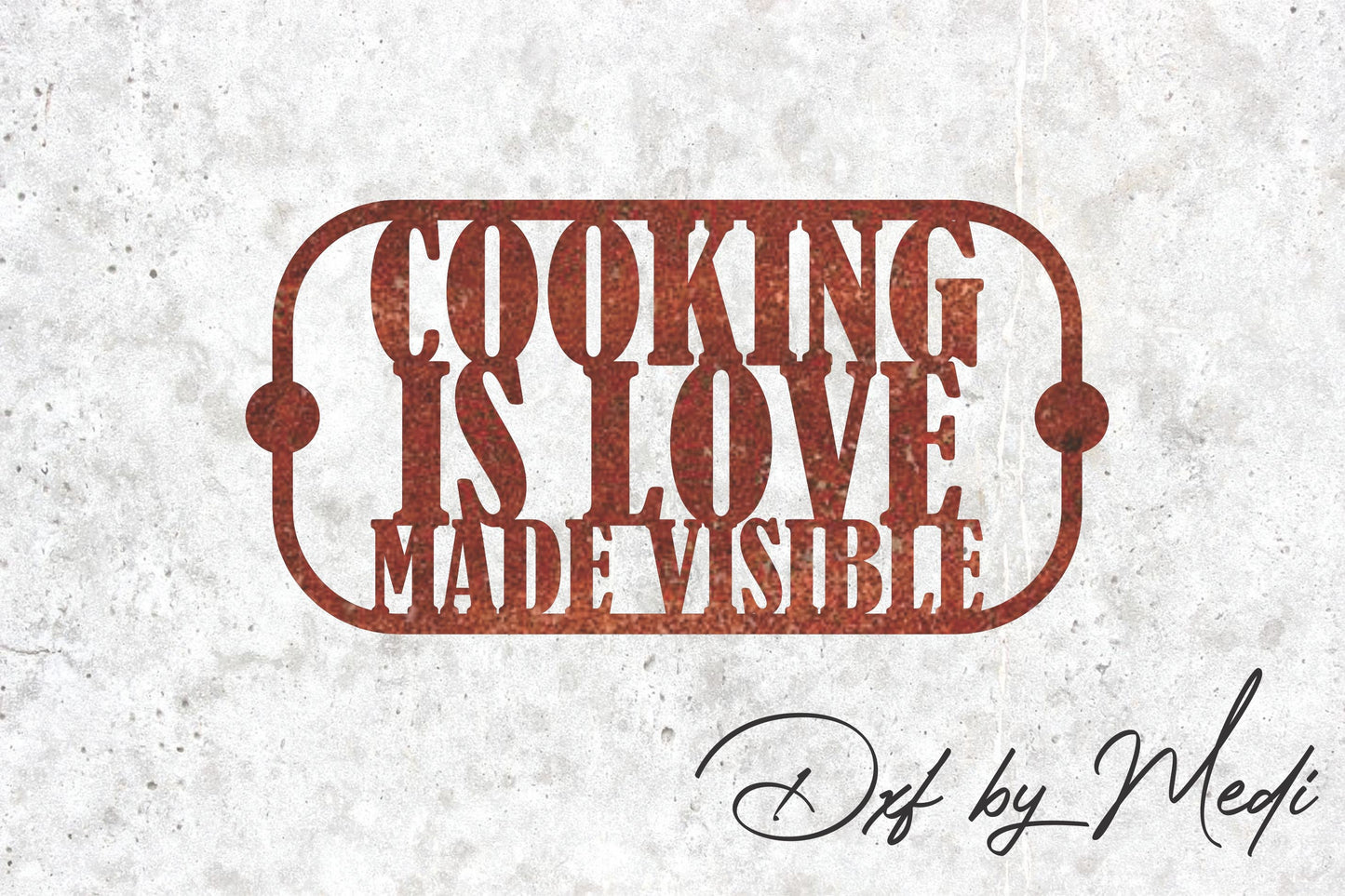 Cooking is love kitchen wall sign- DXF SVG files for Plasma Cnc Laser Waterjet Ready to cut clipart file