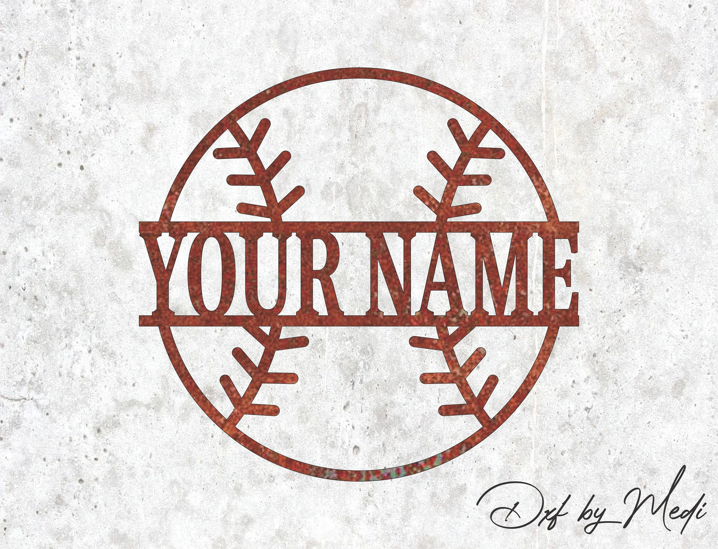 baseball monogram sign - DXF SVG files for Plasma Cnc Laser Waterjet Ready to cut clipart file