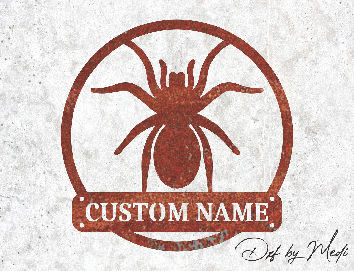 outdoor spider monogram - DXF SVG files for Plasma Cnc Laser Waterjet Ready to cut clipart file