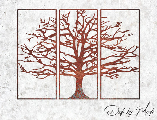 tree panels wall decor - DXF SVG files for Plasma Cnc Laser Waterjet Ready to cut clipart file