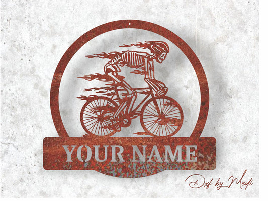 Personalized Skull Ride Bicycle - Customizable DXF SVG files for Plasma Cnc Laser Waterjet Ready to cut- dxf File for DIY Projects