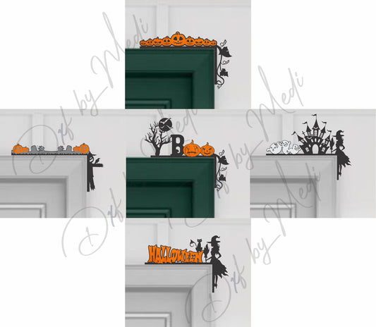 pack Door Corner Halloween, multilayers, Spooky decor sign svg,  pumpkin Halloween Laser Cut Files, Halloween dxf, cnc plasma